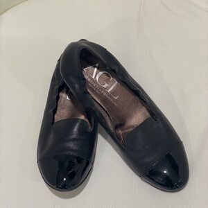 AGL Black with Blk Patent Cap Toe Size 37.5